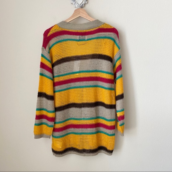 💜 NWT Urban Outfitters Stripped Cardigan - Picture 2 of 5